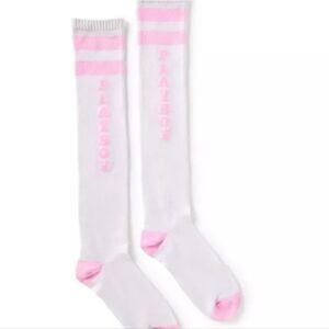 Playboy Side Logo Striped Knee High Socks